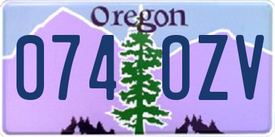 OR license plate 074OZV