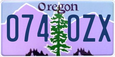 OR license plate 074OZX