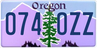 OR license plate 074OZZ