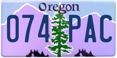 OR license plate 074PAC