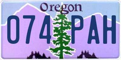 OR license plate 074PAH