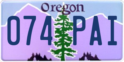 OR license plate 074PAI
