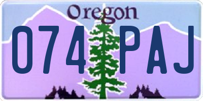 OR license plate 074PAJ