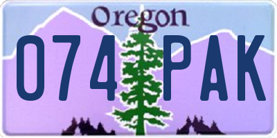 OR license plate 074PAK