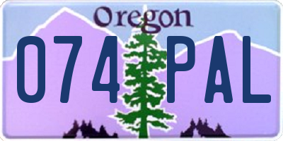 OR license plate 074PAL