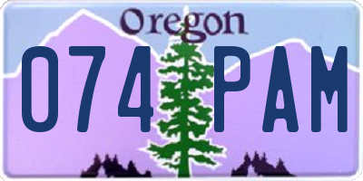 OR license plate 074PAM
