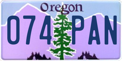 OR license plate 074PAN