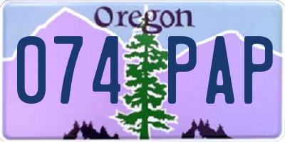 OR license plate 074PAP