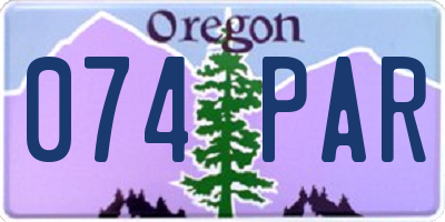 OR license plate 074PAR