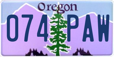 OR license plate 074PAW