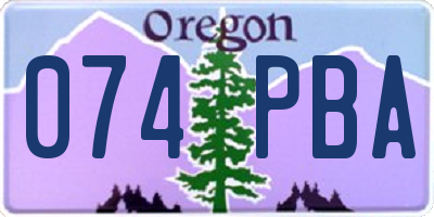 OR license plate 074PBA