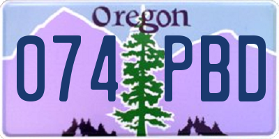 OR license plate 074PBD
