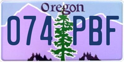 OR license plate 074PBF