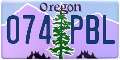 OR license plate 074PBL