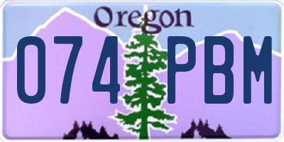 OR license plate 074PBM
