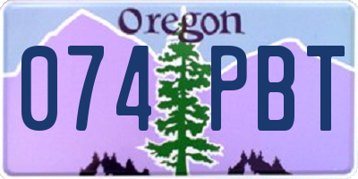 OR license plate 074PBT