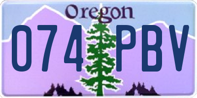 OR license plate 074PBV