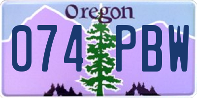 OR license plate 074PBW