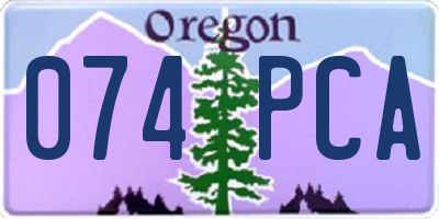 OR license plate 074PCA