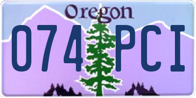 OR license plate 074PCI