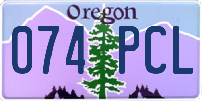 OR license plate 074PCL