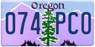OR license plate 074PCO