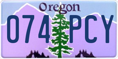 OR license plate 074PCY