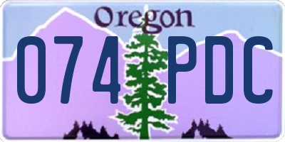 OR license plate 074PDC