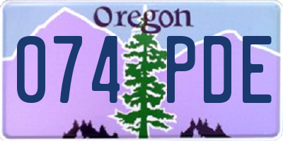 OR license plate 074PDE
