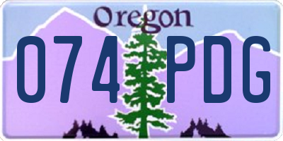 OR license plate 074PDG