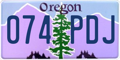 OR license plate 074PDJ
