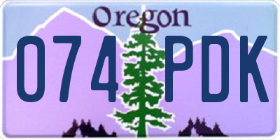 OR license plate 074PDK