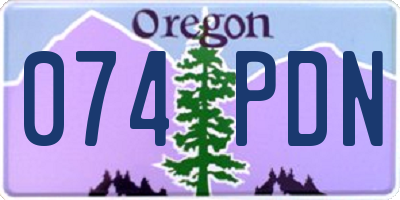 OR license plate 074PDN