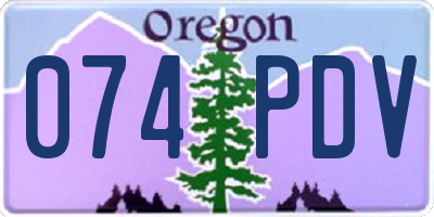OR license plate 074PDV