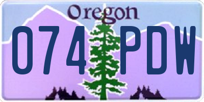 OR license plate 074PDW