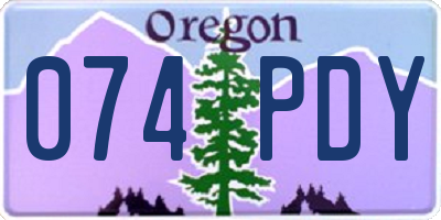 OR license plate 074PDY