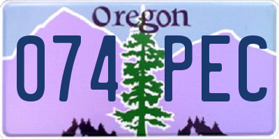OR license plate 074PEC