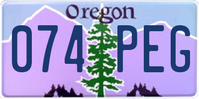 OR license plate 074PEG