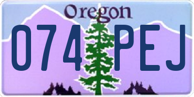 OR license plate 074PEJ