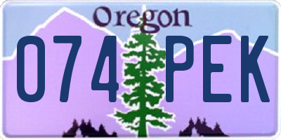 OR license plate 074PEK