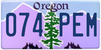 OR license plate 074PEM