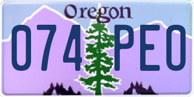 OR license plate 074PEO