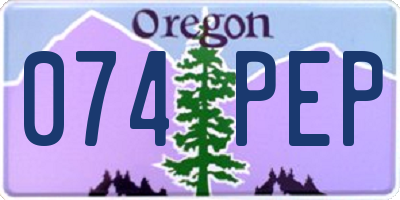 OR license plate 074PEP