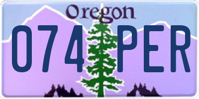 OR license plate 074PER