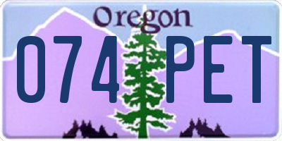 OR license plate 074PET