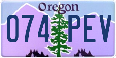 OR license plate 074PEV