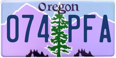 OR license plate 074PFA