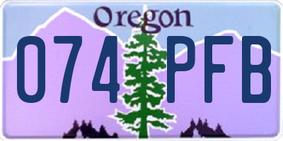 OR license plate 074PFB