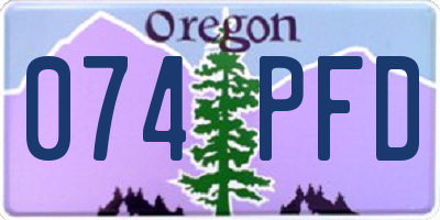 OR license plate 074PFD