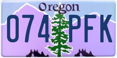 OR license plate 074PFK